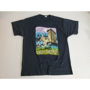Vintage Funny Graphic Tee "Call of the Wild" T Shirt Men's Size L Single Stitch